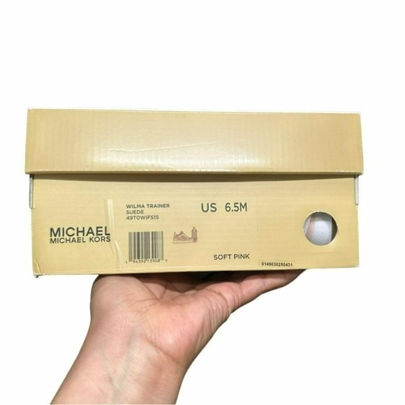✨NEW 6.5 Womens shoes Michael Kors Wilma Trainer Sneakers Pink Suede 49TOWIFS1S✨ - Picture 8 of 11